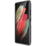 Speck Products Presidio2 Grip Samsung Galaxy S21 Ultra 5G Case, Graphite Grey/Black/Bold Red