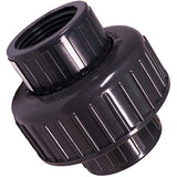 Midline Valve 582DV112 PVC Union Coupling Pipe Fitting; 1-1/2'' FIP; Grey Plastic
