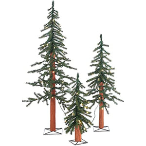 Sterling 2511-234C Pre-Lit Alpine Christmas Tree with UL Clear Lights Green - Set of 3