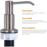 PlumBoss E1000 Built in Soap Dispenser for Kitchen Sink Multipurpose Stainless Steel Pump with 500mL Bottle for Dish Lotion, and Hand Sanitizer-Refill from The Top, Brushed Nickel