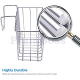 PlumBoss Sponge Holder for Kitchen, Stainless Steel Rust Proof Caddy Dish Draining Sink Basket, LARGE