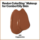 Revlon ColorStay Liquid Foundation Makeup for Combination/Oily Skin SPF 15, Longwear Medium-Full Coverage with Matte Finish, Cappuccino (410), 1.0 oz