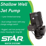 Star SJ05S 1/2 HP Cast Iron Shallow Well Jet Pump