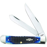 WR Case XX Pocket Knife Navy Blue Bone Trapper Item #2800 - (6254 SS) - Length Closed: 4 1/8 Inches