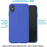 Speck Products CandyShell Fit iPhone Xs Max Case, Blueberry Blue/Blueberry Blue