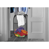 Mesh Popup Laundry Hamper - Portable, Durable Handles, Collapsible for Storage and Easy to Open. Folding Pop-Up Clothes Hampers are Great for The Kids Room, College Dorm or Travel. (Black | Set of 2)