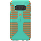 Speck Products CandyShell Grip Samsung Galaxy S10e Case, Tropic Teal/Pumpkin Orange