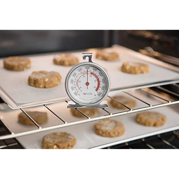 Taylor Precision Products 5932 Large Dial Kitchen Cooking Oven Thermometer, 3.25 Inch Dial, Stainless Steel