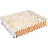 Under The Bed Shoe Organizer - Keep Your Shoes Organized with Storage for Up to Twelve Pairs of Shoes. Decorative Bamboo Siding, Easily Visible with Clear Cover and Protected from Moisture and Dust.