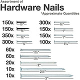 Top Quality Nail Assortment Kit � Over a 1800 Multipurpose Hardware Nails - 11 Different Sizes � Non Bendable & Sturdy - Compact Organized Box