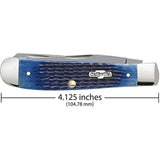 WR Case XX Pocket Knife Navy Blue Bone Trapper Item #2800 - (6254 SS) - Length Closed: 4 1/8 Inches