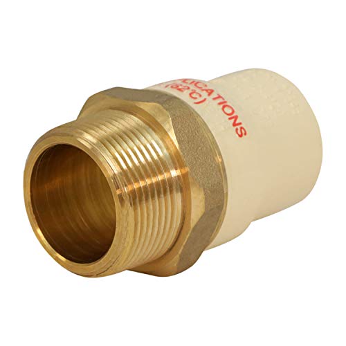 Supply Giant CSDQN400 Male x PVC Adapter Transition Pipe Fitting Durable Over Molded One-Piece Design 2 in. Lead Free Brass, 2