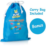 Play Brainy™ Colorful Counting Trains and Cups – Fun Educational Sorting Trains with Color Sorting Cups – Educational Montessori Toy for Toddlers & Children – 50 Count Trains, 5 Colored Cups, & Bag