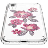 Speck Products Presidio Clear + Print iPhone XR Case, EmbroideredFloral Fuchsia/Clear