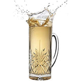 Elegant Crystal Martini Pitcher with Handle, for Ice Tea, Juice, Fruit Punch, Water and Beverages - 34oz. Iced Tea Glass Pitcher