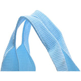 Clear Tote Bag - Zipper Closure, Long Shoulder Strap, Fabric Trimming. (Teal)