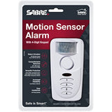 SABRE HS-MSA Loud dB Siren and 120 Degree Wide Angle Detection-DIY Easy Installation Wireless Motion Sensor Home Security Burglar Alarm, White