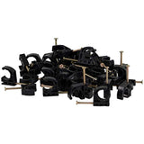 Highcraft ID234x100-K Half Clamp J-Hook with Nail For Pex Tubing Pipe Support, 1/2 in, Black