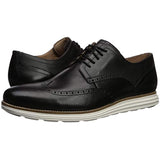 Cole Haan Men's Original Grand Shortwing Oxford Shoe, Black Leather/White, 13 Medium US