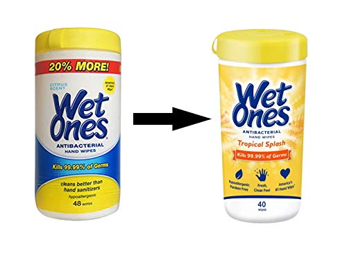 WET ONES Antibacterial Hands Wipes, Citrus Wipes,40 Count (Pack of 1)