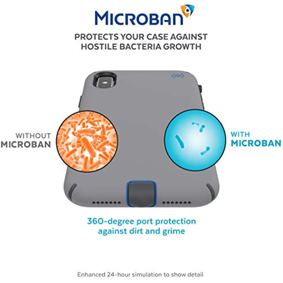 Speck Products Compatible Phone Case for Apple iPhone Xs Max, Presidio Sport Case, Gunmetal Grey/Cobalt Blue/Slate Grey