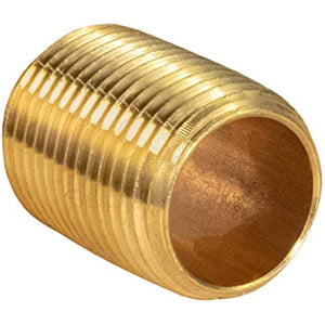 Everflow Supplies NPBR2000 Close Brass Nipple Pipe Fitting with 2" Nominal Diameter and NPT Ends