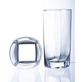 Elegant Highball Glasses [Set of 12] Drinking Glasses for Water, Juice, Beer, Wine, Whiskey, and Cocktails - Square Base with Rounded Top