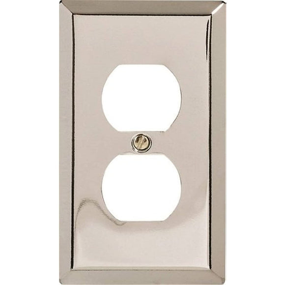 AmerTac 161D 1 Duplex Polished Chrome Traditional Steel Wallplate