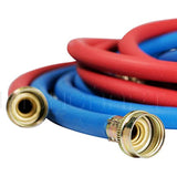 Highcraft CNCT25610L Line, for Hot and Cold Water Supply, Washing Machine Hose Connector EPDM Rubber Tube Cover 10 Ft (Pack of 2 1, Red/Blue