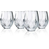 Elegant Stemless Wine Glasses (Set of 4) for Red or White Wine…