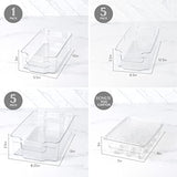 Refrigerator Organizer Bins - Clear Plastic, Stackable, Narrow and Wide Bin Sizes, Egg Tray with Lid. Great Storage for Fridge, Cabinets, Countertops and Pantry. (Set of 12)