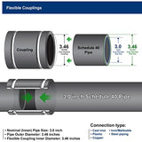 Supply Giant 6I48 Flexible PVC Coupling with Stainless Steel Clamps3", Black