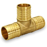 Supply Giant QYUF0012-10 X PEX Barb Tee Pipe Fittings 1/2" Brass (Pack of 10)