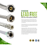 Flexcraf 27920-NL Faucet Supply Line Connects Kitchen Sink to Water Supply, Braided Faucet Connector with 3/8 In FIP Female Compression Fitting Stainless Steel 20 in