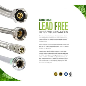 Highcraft Dishwasher Water Supply Line, Hose Connector Has 3/8 Inch 90 Degree Brass Elbow Fitting, Braided Stainless Steel 10 Ft