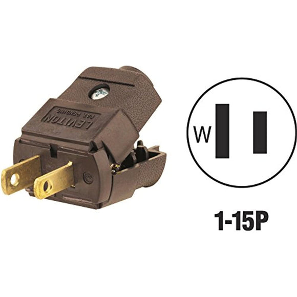 Leviton 035-00101-2BP Light Duty Polarized Electrical Plug, Clear