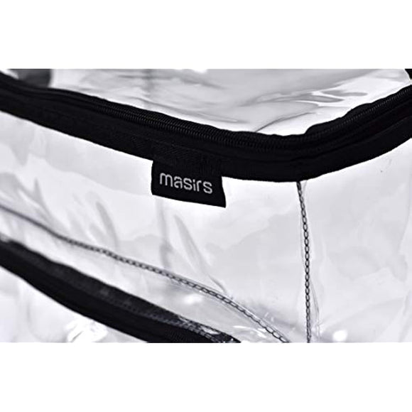 Clear Lunch Bag - Durable PVC Plastic See Through Lunch Bag with Adjustable Shoulder Strap Handle for Prison Correctional Officers, Work, School, Stadium Approved, Freezer Proof and Lead Free (Medium)