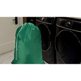 Nylon Laundry Bag - Locking Drawstring Closure and Machine Washable. These Large Bags Will Fit a Laundry Basket or Hamper and Strong Enough to Carry up to Three Loads of Clothes. (Green | 2-Pack)