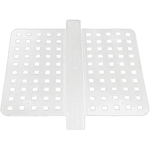 iDesign 36700 Euro Plastic Sink Saddle, Glassware and Sink Protector for Kitchen, Bathroom Pots, Pans, Dishes, 11" x 12", Clear