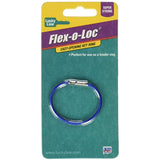 Lucky Line 5" Flex-O-Loc Cable Key Ring, Galvanized Steel, Corrosion-Resistant, 1 Per Pack, Colors Vary (71101), Blue 1 Piece