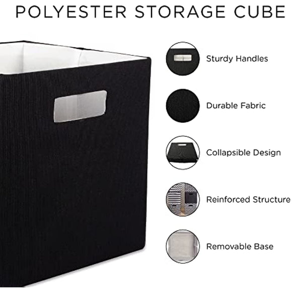 DII Poly-Cube Storage Collection Hard Sided, Collapsible Solid, Large, Nautical Blue