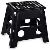 Folding Step Stool, 13 Inch - The Anti-Skid Step Stool is Sturdy to Support Adults and Safe Enough for Kids. Opens Easy with One Flip. Great for Kitchen, Bathroom, Bedroom, Kids or Adults. (Black)