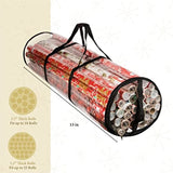 Clear Wrapping Paper Storage Bag - Transparent Design, Dual Zipper and Two