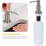 PlumBoss E1000 Built in Soap Dispenser for Kitchen Sink Multipurpose Stainless Steel Pump with 500mL Bottle for Dish Lotion, and Hand Sanitizer-Refill from The Top, Brushed Nickel