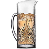 Elegant Crystal Martini Pitcher with Handle, for Ice Tea, Juice, Fruit Punch, Water and Beverages - 34oz. Iced Tea Glass Pitcher