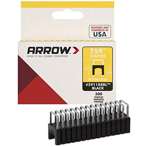Arrow 591188BL T59 Insulated Black 1/4-Inch by 5/16-Inch, 1/4 Inch X 5/16 Inch, 300 Piece