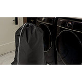 Nylon Laundry Bag - Locking Drawstring Closure and Machine Washable. These Large Bags Will Fit a Laundry Basket or Hamper and Strong Enough to Carry up to Three Loads of Clothes. (Black | 2-Pack)