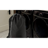Nylon Laundry Bag - Locking Drawstring Closure and Machine Washable. These Large Bags will Fit a Laundry Basket or Hamper and Strong Enough to Carry up to Three Loads of Clothes. (Black)