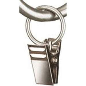 Umbra Cappa Clip Curtain Rings – Large Curtain Rings with Metal Clips for 1 Inch Curtain Rods, Set of 7, Nickel