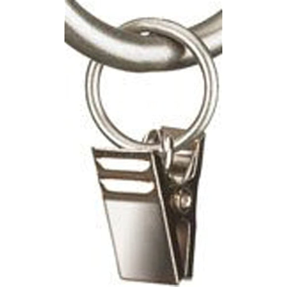 Umbra Cappa Clip Curtain Rings – Large Curtain Rings with Metal Clips for 1 Inch Curtain Rods, Set of 7, Nickel